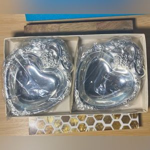 NIB Vintage Raimond Silver heart shaped trays